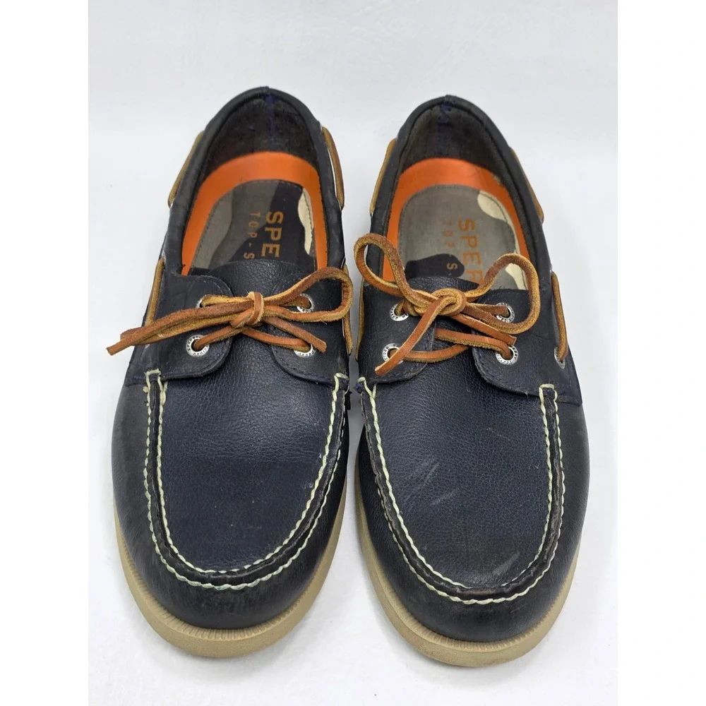 Sperry Top-Sider Mens Size 9.5M Original Boat Shoes Navy Blue Leather STS10458